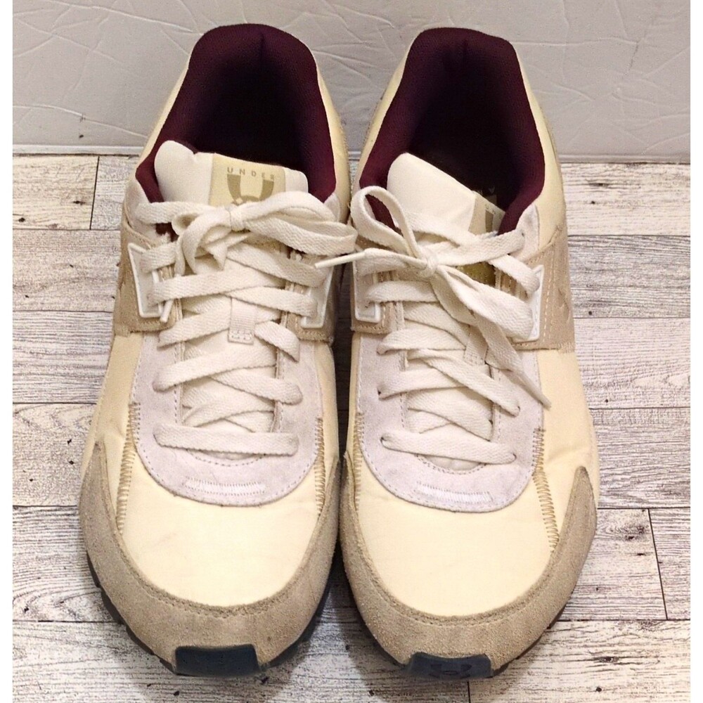 Under Armour Men’s Low Top Lace-Up Sneakers Beige/Cream/Burgundy 3028408-101